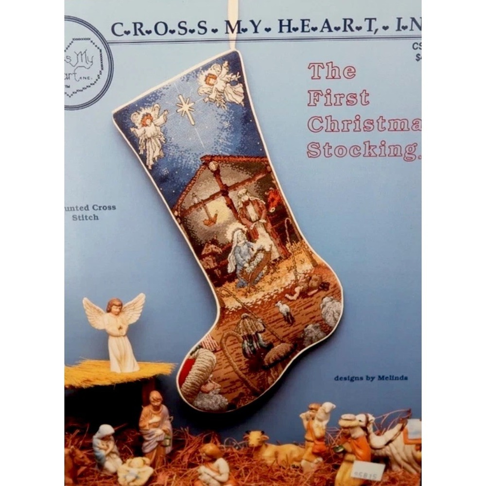 First Christmas Cross Stitch Stocking Pattern Book from Cross My Heart Designers